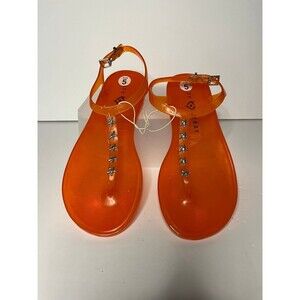 Katy Perry orange jelly sandals new womens size 5 starfish studs by